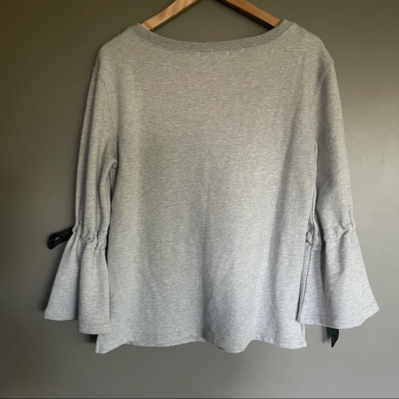 Sanctuary Tierney Bow Sleeve Sweatshirt Grey‎ Size XS Bell Sleeves Casual Comfy - Picture 11 of 14